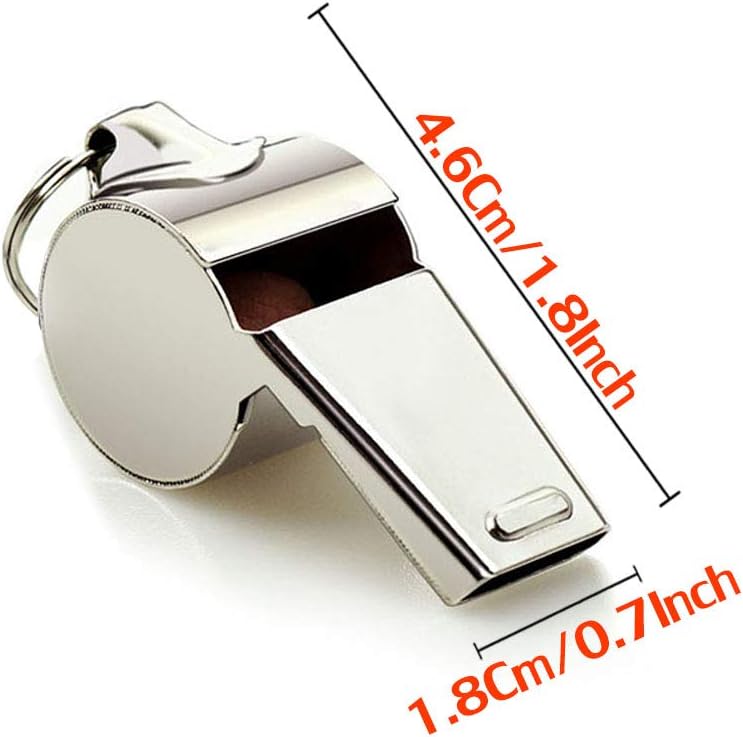 Hipat Whistle, 2 Pack Stainless Steel Sports Whistles with Lanyard, Loud Crisp Sound Whistles Great for Coaches, Referees, and Officials - Image 3